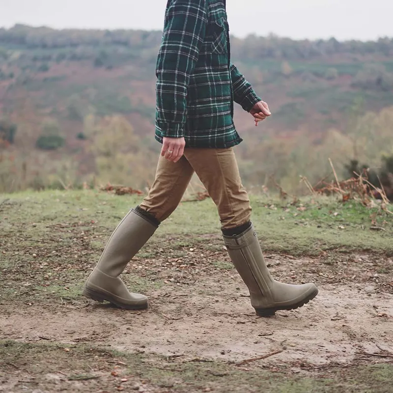 Le Chameau Mens Chasseur Leather Lined Boots in Vert Vierzon-6